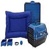 Kit Cachorro Gato Cama Caminha Futon Transporte Sanitário Pequeno Azul 