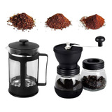 Kit Café Gourmet Moedor Café Manual Prensa Francesa 650ml