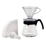 Kit Cafeteira Hario V60 Jarra Suporte Medidor 40 Filtros