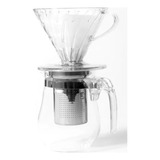 Kit Cafeteira Raleo V60 Jarra tampa suporte 40 Filtro Branco