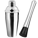 Kit Caipirinha Coqueteleira Inox 2 Peças Coqueteleira 550ml Socador Macerador 20cm Para Drinks E Coqueteis Barman Bartender CSD3