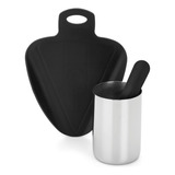 Kit Caipirinha Drink Bar Copo Inox Pilão Tabua Para Cortes