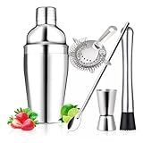Kit Caipirinha Profissional Coqueteleira Inox Coador Socador Dosador Drinks Kit Bar