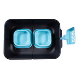 Kit Caixa Areia De Gato 2 Comedouros bebedouros 400ml Pá