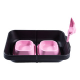 Kit Caixa Areia Gato 2 Comedouros bebedouros 400ml Pá