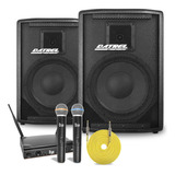 Kit Caixa Ativa E Passiva 10 400w C Microfone Profissional