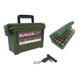 Kit Caixa Bunker Box Bélica Porta Munição Verde Brinde