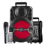 Kit Caixa De Som 1000w Potente Com Led Microfone Karaoke