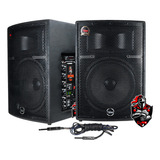 Kit Caixa De Som Ativa Passiva 12 Leacs Brava 1200 400w Cor Preto 110v 240v