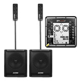 Kit Caixa De Som Datrel Line Array 1000w 2 Sub 2 Satélites