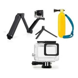 Kit Caixa Estanque Acessórios Gopro 7 Flutuante Bastao 3 Way