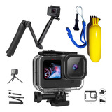 Kit Caixa Estanque Flutuante Gopro 12 13 Black Bastao 3 Way