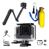 Kit Caixa Estanque Flutuante Gopro 5 6 7 Bastao 3 Way Acesso