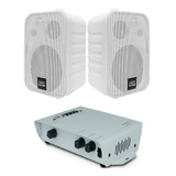 Kit Caixa Som Ambiente Sonorização Amplificador Bluetooth