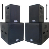 Kit Caixas Som Ativa Amplificada 3200w Top Spl Sub 18 10ti