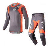 Kit Calã a Camisa Alpinestars Racer Hoen 2023 Cinza