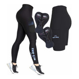 Kit Calça Bermuda short Ciclismo Roupa Ciclista C  Forro Gel