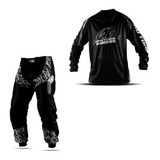 Kit Calça Camisa Motocross Trilha Protork Insane Black Roupa