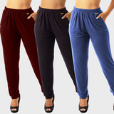 Kit Calça Feminina Bolso Viscolycra Lisa Tarelles T0503