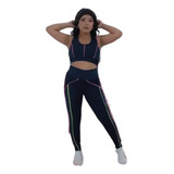 Kit Calça Legging E Top Cropped Fitness Academia Promoção