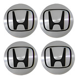 Kit Calotinha Centro Roda Honda Hrv Civic Prata Escovado 69