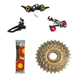 Kit Câmbio 18v alavanca catraca 6v Corrente Para Bicicleta