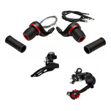 Kit Cambio Dianteiro Traseiro Bike Alavanca Grip Shift 21v
