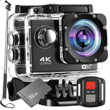 Kit Câmera Action Sport 4k Wifi M10 Moto Memória 32gb Bastão