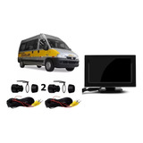 Kit Câmera Frontal Ré Van Escolar Retrovisor Monitor Lcd