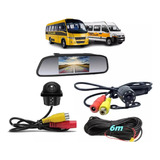 Kit Câmera Frontal Ré Van Escolar Retrovisor Monitor Lcd
