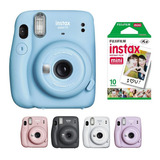 Kit Câmera Instantanea Fujifilm Instax Mini Pack 10 Filmes Cor Azul
