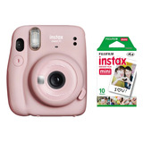 Kit Câmera Instantanea Fujifilm Instax Mini Pack 10 Filmes Cor Rosa