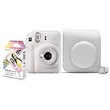 Kit Câmera Instax Mini 12 Com Pack 10 Fotos Macaron E Bolsa Branco Marfim