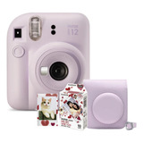 Kit Camera Instax Mini 12 Lilas 10 Fotos Heart Bolsa