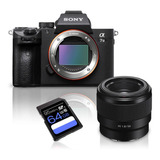 Kit Câmera Sony A7iii Mirrorless Lente Sony Fe 50mm F 1 8