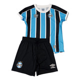 Kit Camisa Calção Grêmio Tricolor Of