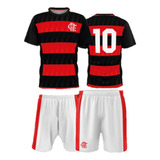 Kit Camisa calção Mini Craque Flamengo Infantil Time Futebol