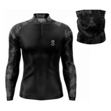 Kit Camisa Camiseta De Pesca Uv50 Dry Sk 22preta bandana