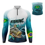 Kit Camisa Camiseta De Pesca Uv50 Dry Sk 84 bandana