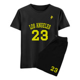 Kit Camiseta E Bermuda Conjunto Basquete Juvenil Meninos
