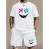 Kit Camiseta Masculina + Short Moletom Conjunto Dantawj Flor
