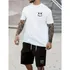 Kit Camiseta Masculina + Short Moletom Conjunto Oferta