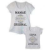 Kit Camiseta Tal Mãe Tal Filha Cópia Da Mamãe Adulto GG Infantil 2 Branco 