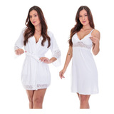 Kit Camisola Amamentação Robe Maternidade Gestante Pós Parto
