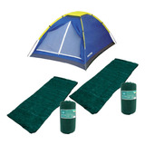 Kit Camping Barraca Azul 3 Pessoas