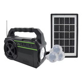 Kit Camping Bateria Portátil Estação Placa Solar Lâmpada Led