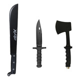 Kit Camping Facão Faca Tática Machadinha Todos C Bainha