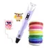 Kit Caneta 3d Roxa Impressora + 10 Refil Filamento Sortido Cor Roxo 110v/220v