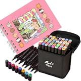 Kit Caneta E Livro De Colorir Urso Bob Rosa Capa Dura - 48 Canetas Coloridas Dupla Ponta Brush Pen E Fineliner - Livro Antiestresse - Educativo E Terapêutico - Frete Rápido
