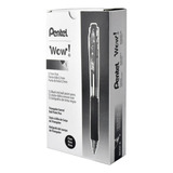 Kit Caneta Esferográfica Pentel Wow Bk437 Rt 0 7 Macia C 12